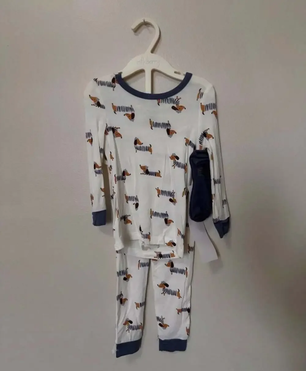 Milkberry Dachshund Print Long Sleeve Pajama Set